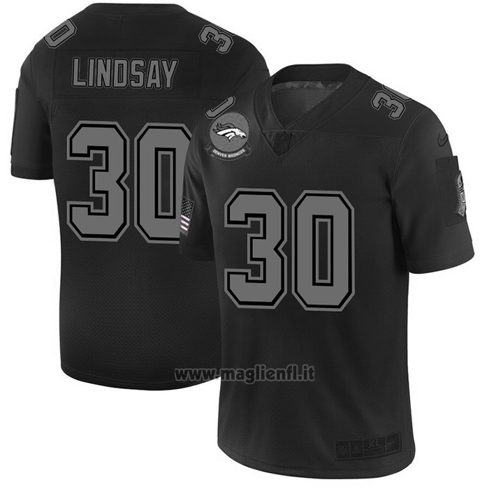 Maglia NFL Limited Denver Broncos Lindsay 2019 Salute To Service Nero